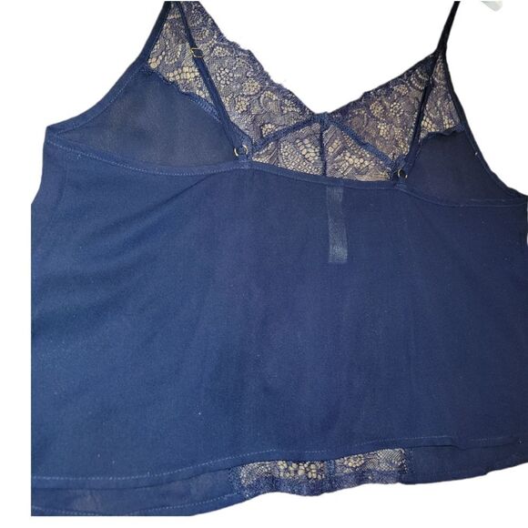 Wolf & Whistle Asos Navy Lace Trim Camisole  Tank 4 - Picture 6 of 10